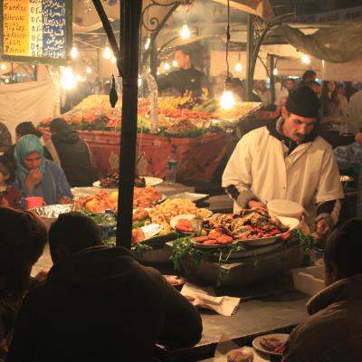Morocco Marrakesh market Djemaa el-Fnaa food 