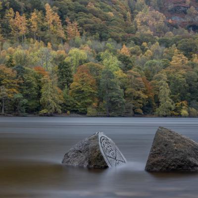 England, Derwent water, lake district, Autumn, stones