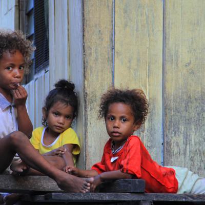 Indonesia children portrait Sentani lake West Papua