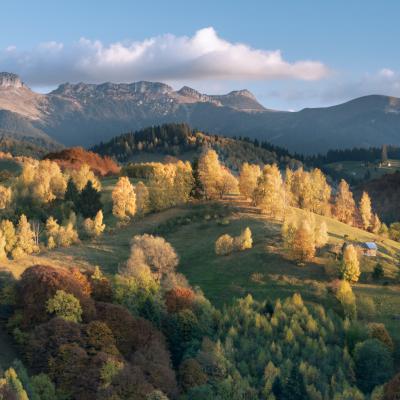 romania, transsylvania, autumn, trees, mountains, sunlight 