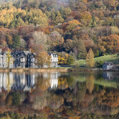 England, grasmere, lake district, reflextion, Autumn, 