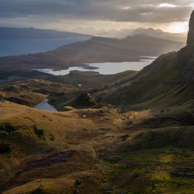 Scotland, landscape, Skye, landschap, highlands,old man of Storr, sunset, 